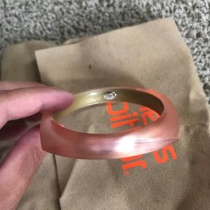 Alexis Bittar peach lucite square bangle